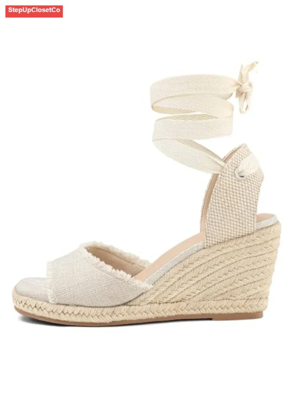 Women's Wedge Sandals Espadrilles Open Toe Ankle Strap Lace Up Platform Summer